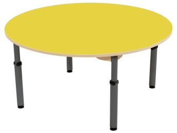 TISCH MIT BESCHICHTETER TISCHPLATTE - HÖHENVERSTELLBAR - Rund Ø 120 cm
