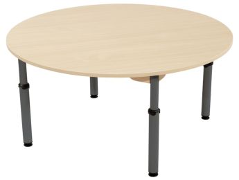 TISCH MIT BESCHICHTETER TISCHPLATTE - HÖHENVERSTELLBAR - Rund Ø 120 cm