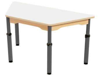 TISCH MIT BESCHICHTETER TISCHPLATTE - HÖHENVERSTELLBAR - Trapezform