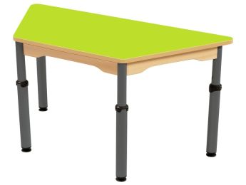 TISCH MIT BESCHICHTETER TISCHPLATTE - HÖHENVERSTELLBAR - Trapezform