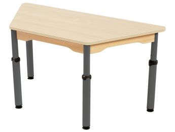 TISCH MIT BESCHICHTETER TISCHPLATTE - HÖHENVERSTELLBAR - Trapezform
