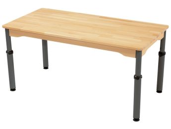 TISCH AUS MASSIVER BUCHE NATURE - HÖHENVERSTELLBAR - Rechteckig 120x60 cm