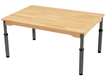 TISCH AUS MASSIVER BUCHE NATURE - HÖHENVERSTELLBAR - Rechteckig 120x80 cm