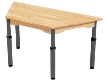 TISCH AUS MASSIVEM BUCHENHOLZ NATURE - HÖHENVERSTELLBAR - Trapez 120x60 cm
