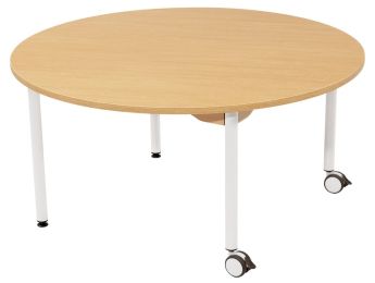 TISCH MIT GERÄUSCHARMER PLATTE - METALLFUSSTEIL UND ROLLEN - Rund Ø 120 cm