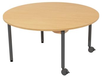 TISCH MIT GERÄUSCHARMER PLATTE - METALLFUSSTEIL UND ROLLEN - Rund Ø 120 cm
