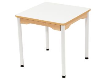 TABLE PLATEAU EFFAÇABLE - PIÉTEMENT MÉTAL - Carré 60x60 cm
