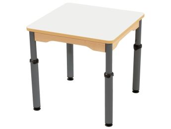 TABLE PLATEAU EFFAÇABLE - RÉGLABLE EN HAUTEUR - Carré 60x60 cm