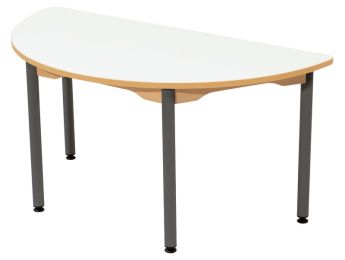 TABLE PLATEAU EFFAÇABLE - PIÉTEMENT MÉTAL - Demi-rond 120x60 cm