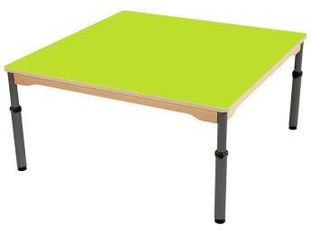 TISCH MIT BESCHICHTETER TISCHPLATTE - HÖHENVERSTELLBAR - Viereckig 120x120 cm