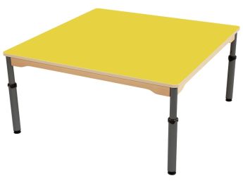 TISCH MIT BESCHICHTETER TISCHPLATTE - HÖHENVERSTELLBAR - Viereckig 120x120 cm