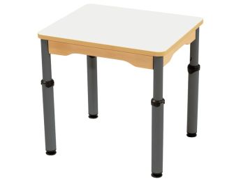 TISCH MIT BESCHICHTETER TISCHPLATTE - HÖHENVERSTELLBAR - Rechteckig 60x50 cm