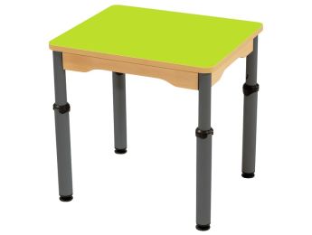 TISCH MIT BESCHICHTETER TISCHPLATTE - HÖHENVERSTELLBAR - Rechteckig 60x50 cm