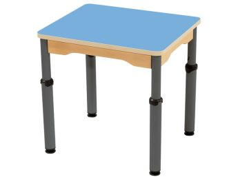 TISCH MIT BESCHICHTETER TISCHPLATTE - HÖHENVERSTELLBAR - Rechteckig 60x50 cm
