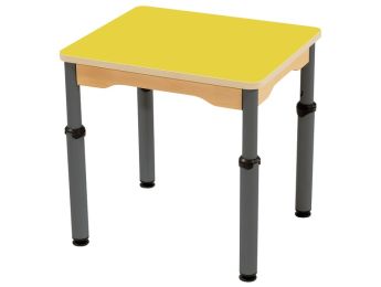 TISCH MIT BESCHICHTETER TISCHPLATTE - HÖHENVERSTELLBAR - Rechteckig 60x50 cm
