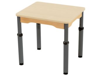 TISCH MIT BESCHICHTETER TISCHPLATTE - HÖHENVERSTELLBAR - Rechteckig 60x50 cm