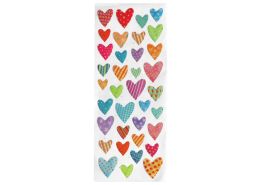 LAMINATED TEXTURED STICKERS Hearts