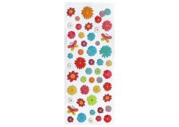 LAMINATED TEXTURED STICKERS Flowers and butterflies
