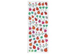 LAMINATED TEXTURED STICKERS Flowers and ladybirds