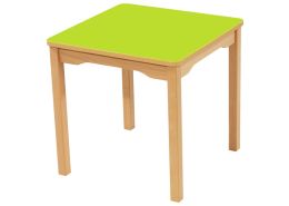 LAMINATED TABLE TOP – WOODEN LEGS – 60x60 cm square