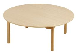 MELAMINE TABLE TOP – WOODEN LEGS – Ø 120 cm circle
