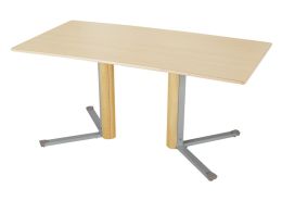 Laminated table top - Central leg - Rectangular