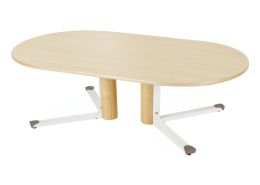 Beschichtete Tischplatte - Mittelfüße - oval