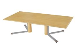 Noise-reducing laminated table top - Central leg - Rectangular