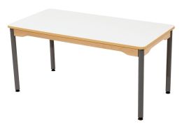 TABLE PLATEAU STRATIFIÉ - PIÉTEMENT MÉTAL GRIS - Rectangle 120x60 c...