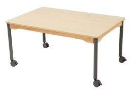LAMINATED TABLE TOP – LEGS WITH CASTORS – 120x80 cm rectangle