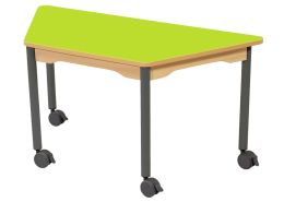 LAMINATED TABLE TOP – LEGS WITH CASTORS – 120x60 cm trapezium