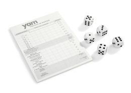 YAM Dice and notepads