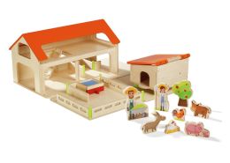 MAXI PACK Large farm + 8 wooden figurines