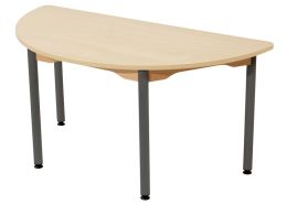 TABLE PLATEAU STRATIFIÉ - PIÉTEMENT MÉTAL GRIS - Demi-rond 120x60 cm