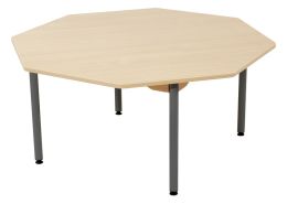 TABLE PLATEAU STRATIFIÉ - PIÉTEMENT MÉTAL GRIS - Octogone Ø 120 cm