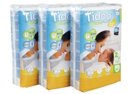 COUCHES JETABLES ÉCOLOGIQUES Tidoo 3 PACKS Taille 2 - 3/6 kg