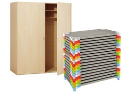 MAXI PACK STORAGE UNIT + 18 Standard STACKABLE BEDS