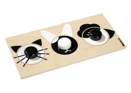 BLACK AND WHITE LIFT-OUT PUZZLE with handles