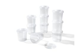 POTS WITH SNAP-ON LIDS 150 ml