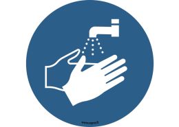 MUURSTICKER PREVENTIE Handen wassen