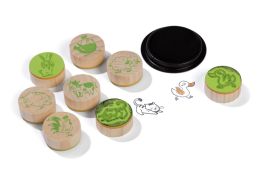 BAMBINO WOODEN STAMPS + INK PAD Farm