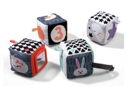 BLACK AND WHITE FABRIC CUBES