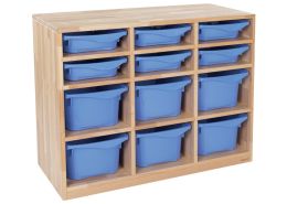 SOLID WOODEN UNIT 12 containers – 9 shelves