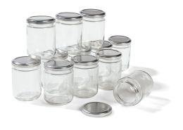 GLASS POTS WITH LIDS TO DECORATE H: 9.1 cm