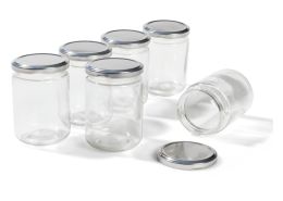 GLASS POTS WITH LIDS TO DECORATE H: 11 cm