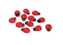 ADHESIVE DECORATIVE WOODEN SHAPES Small ladybirds