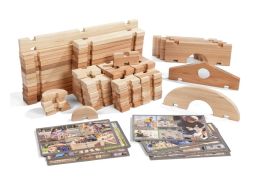 Vends 1 lot de 44 pièces de jeu en bois pour construction. Pour les enfants  à partir de 4 ans. - Sans marque