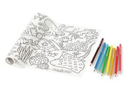 FRESQUE ADHÉSIVE À COLORIER Sous la mer + 8 crayons