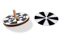 Black and white SWIRLING SPINNING TOP