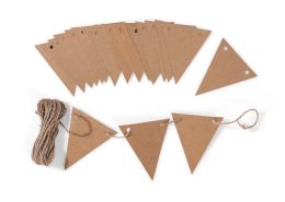 BUNTING WITH 20 SMALL KRAFT FLAGS